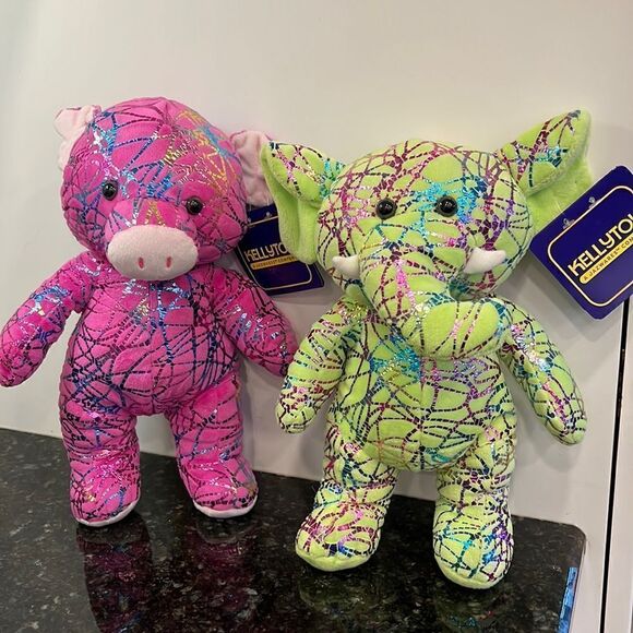 Kellytoy Sparkle Pig & Elephant. Size 11” with Tags - Picture 1 of 10